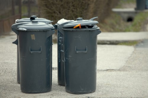 Recycling bins in Greenwich community